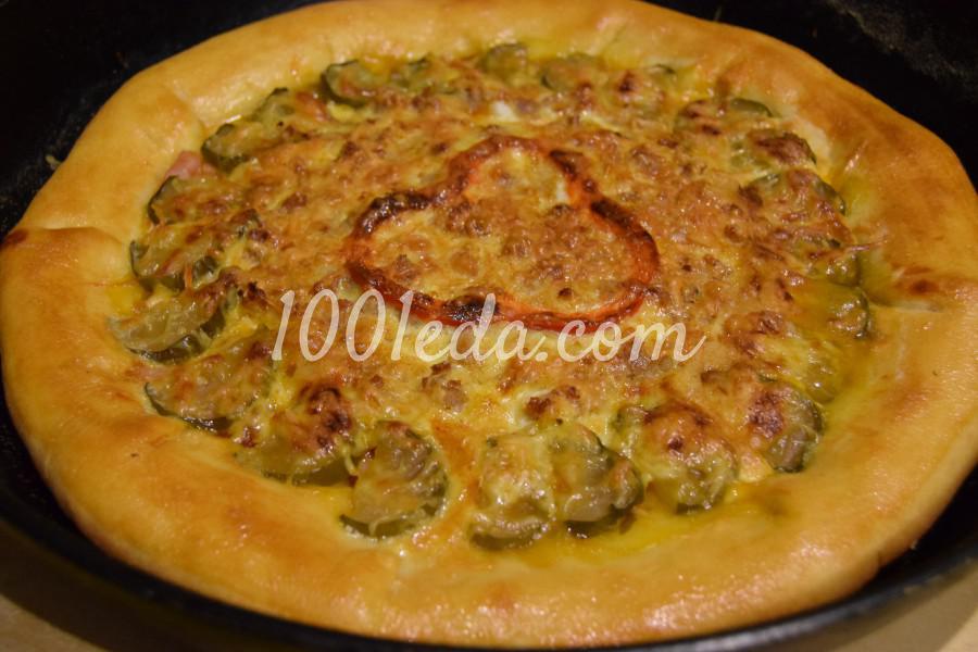 Сытная пицца с сырными бортами: рецепт с пошаговым фото - Шаг №11
