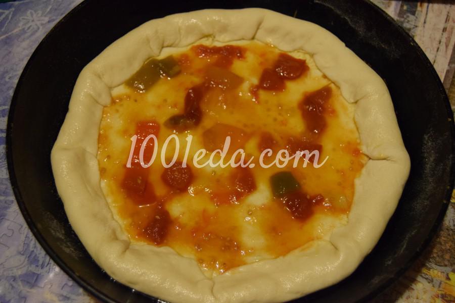 Сытная пицца с сырными бортами: рецепт с пошаговым фото - Шаг №4