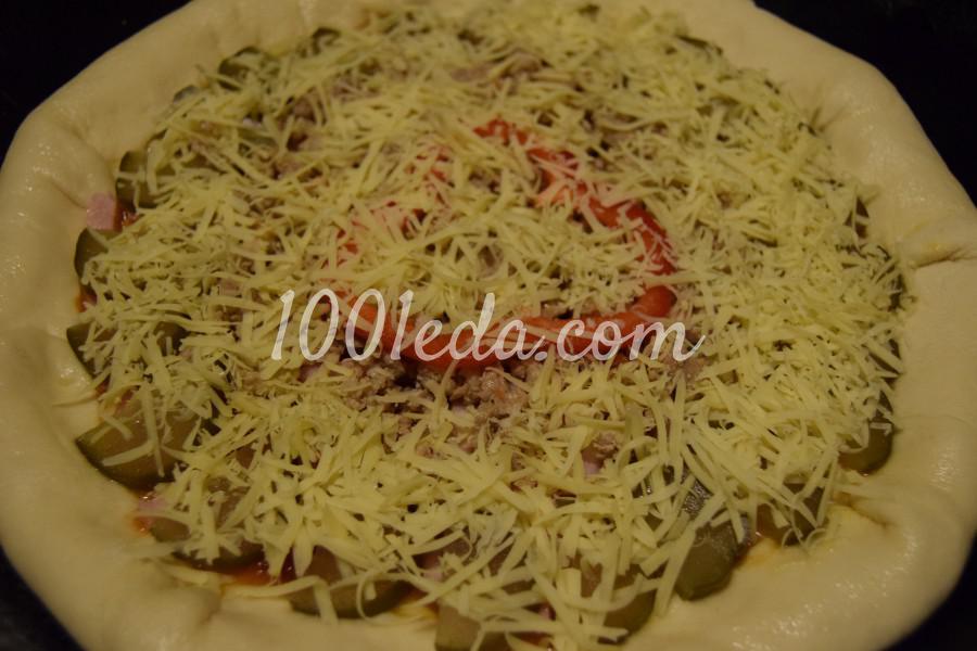 Сытная пицца с сырными бортами: рецепт с пошаговым фото - Шаг №9