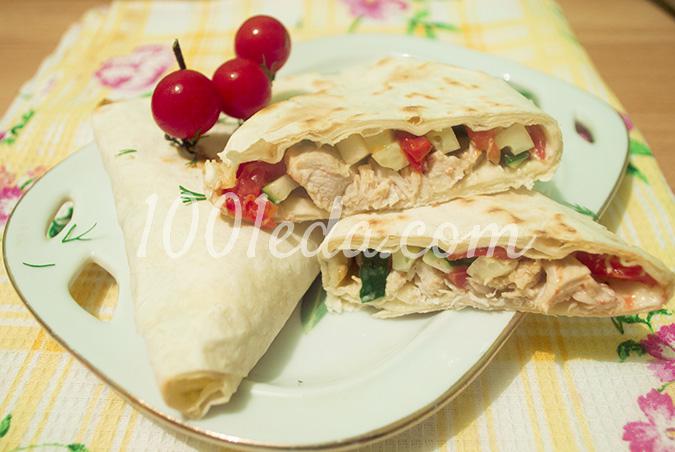 Уголки из лаваша с куриным филе и овощами: рецепт с пошаговым фото - Шаг №16