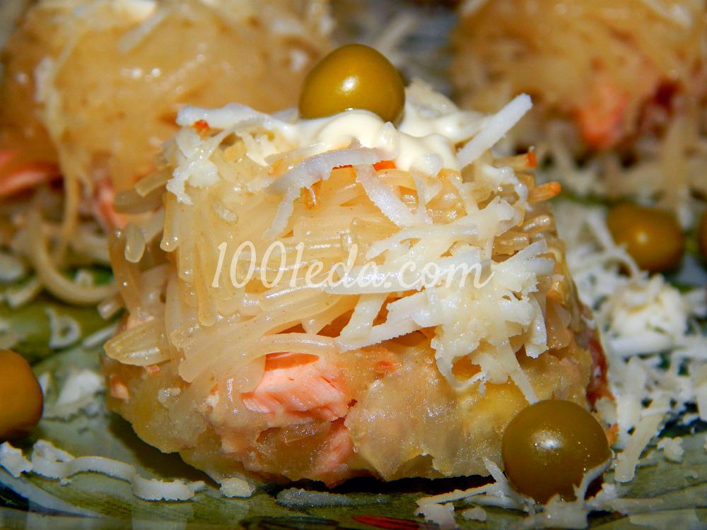 Вермишелево-картофельное суфле с красной рыбой: рецепт с пошаговым фото - Шаг №6
