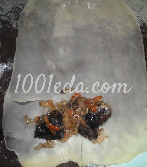 Вэрзере (молдавские слоеные пирожки) с капустой и грибами: рецепт с пошаговым фото - Шаг №14