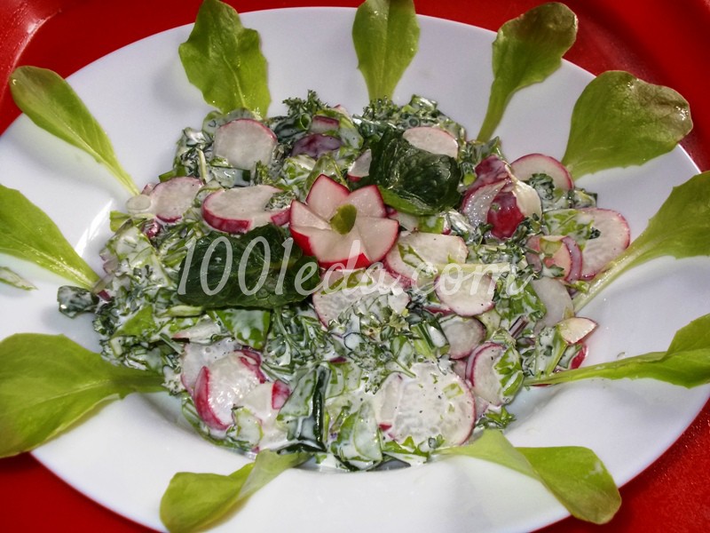 Витаминный салат Редиска с травками: рецепт с пошаговым фото - Шаг №5