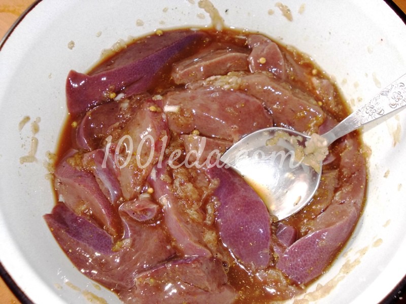 Вкусная свиная печень в маринаде: рецепт с пошаговым фото - Шаг №5