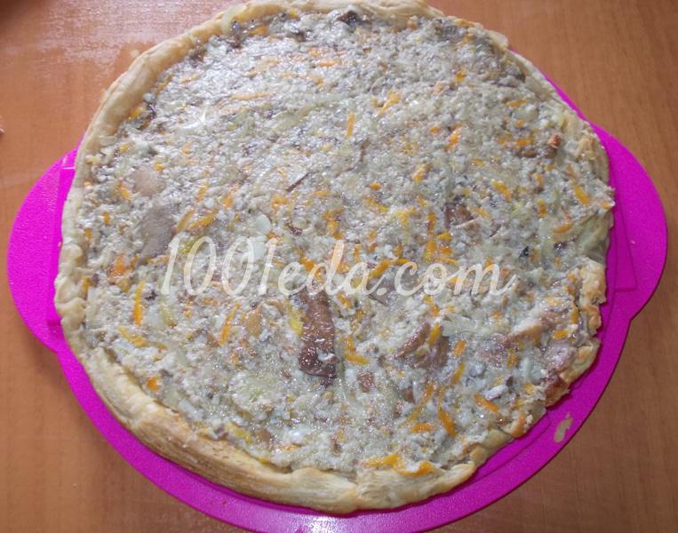 Вкусный пирог с грибами из слоеного теста: рецепт с пошаговым фото - Шаг №6
