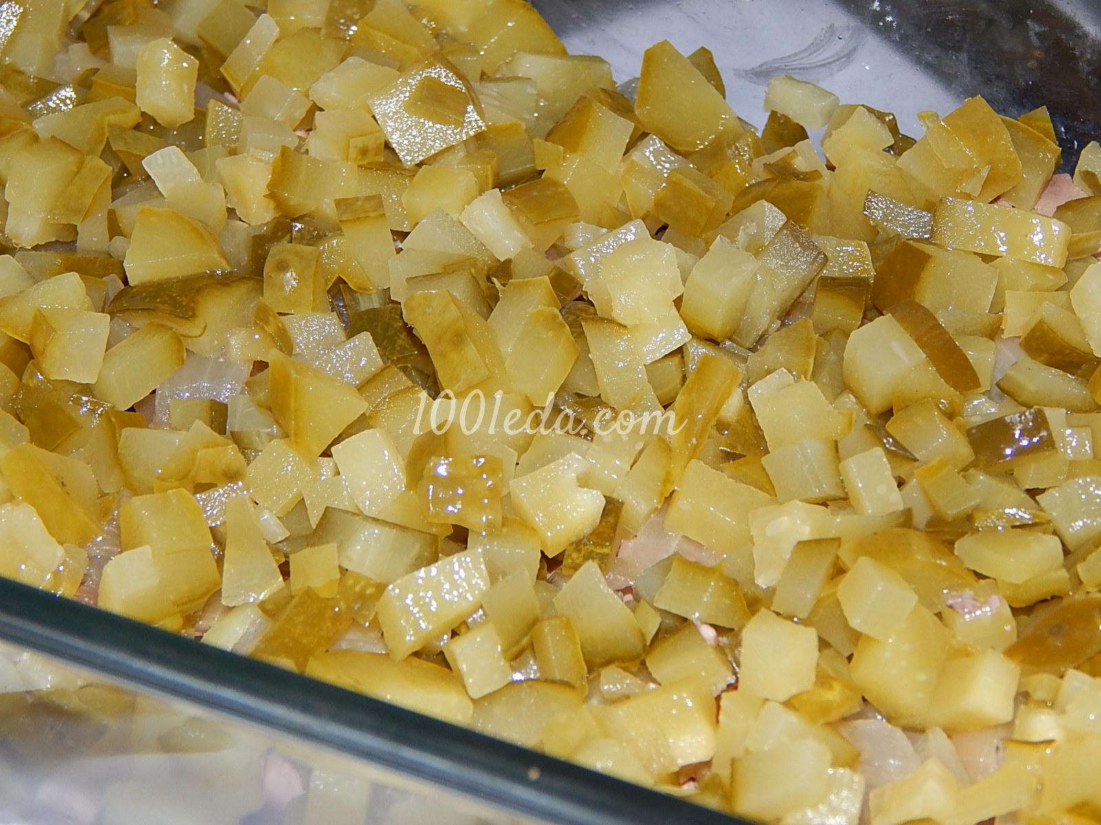 Вкусный слоеный салат Печенкин из куриной печени: рецепт с пошаговым фото - шаг № 11