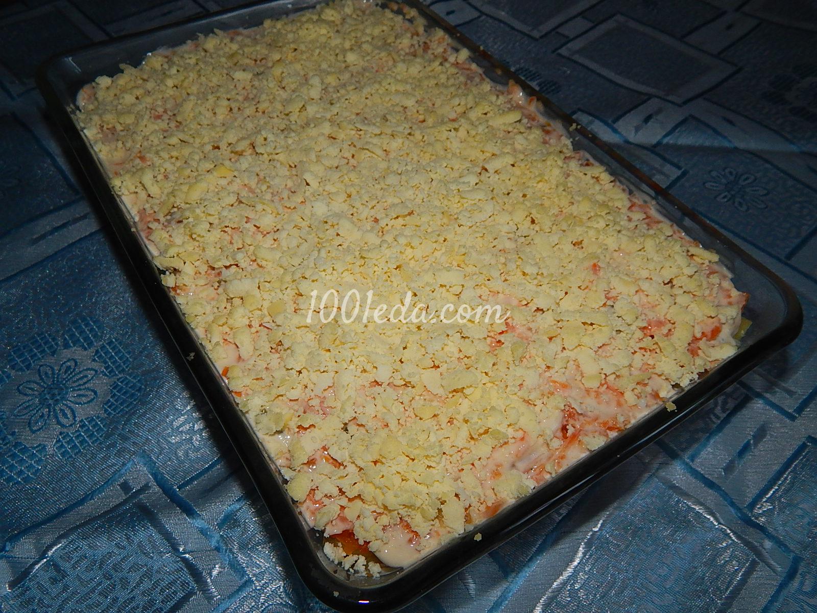 Вкусный слоеный салат Печенкин из куриной печени: рецепт с пошаговым фото - шаг № 13