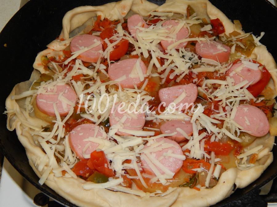 Хрустящая пицца с картофелем и сосисками: рецепт с пошаговым фото - Шаг №8
