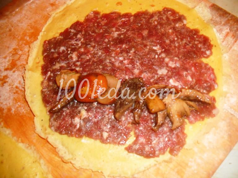 Закуска Бризоли с грибами и мясом: пошаговое фото - Шаг №13