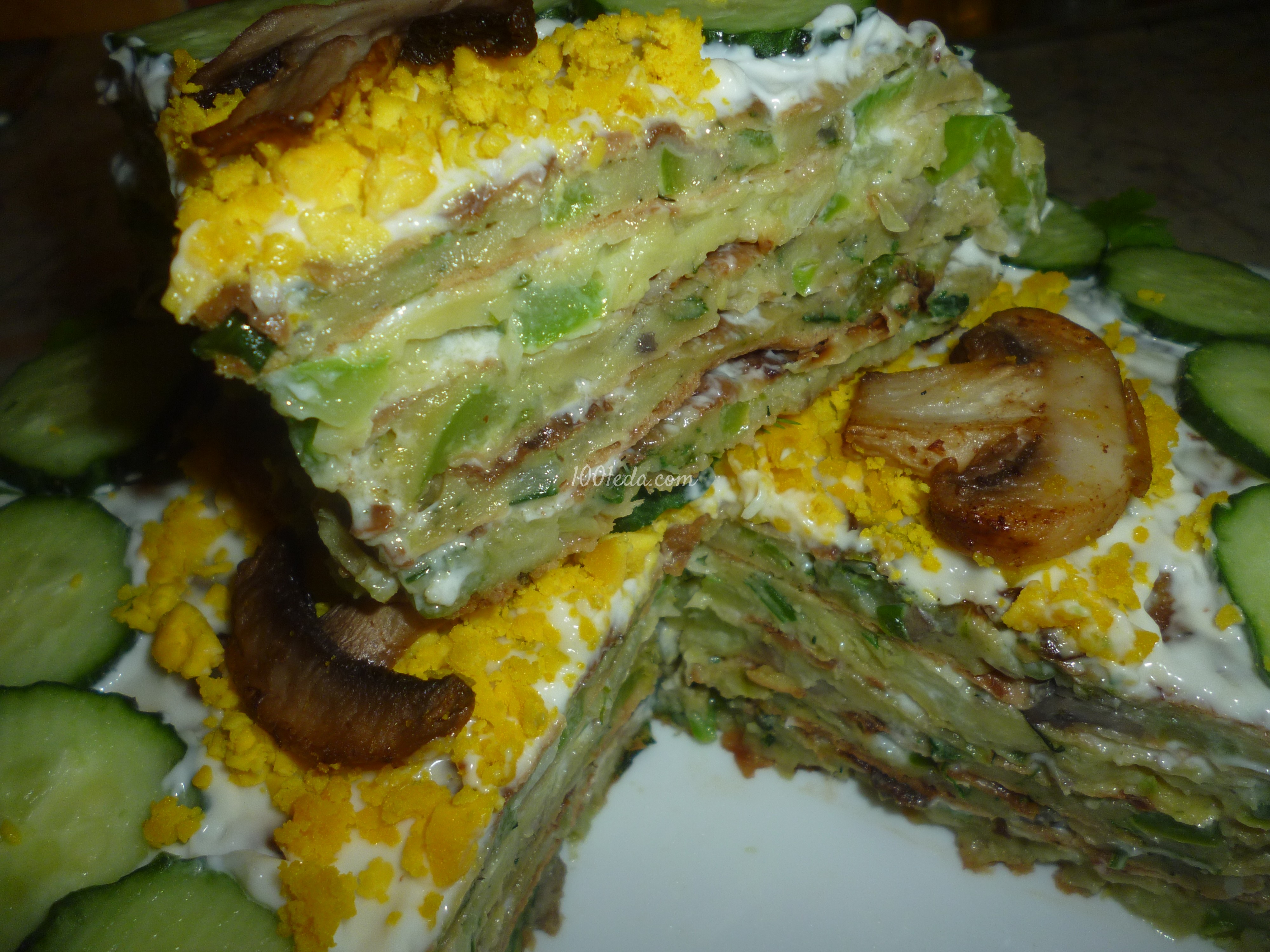 Закусочный торт Овощной рай: рецепт с пошаговым фото - Шаг №11