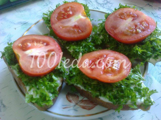 Закусочный зеленый бутерброд с помидором: рецепт с пошаговым фото - Шаг №6