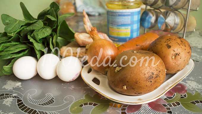 Зеленый суп с яйцом пашот в мультиварке: рецепт с пошаговым фото - Шаг №1