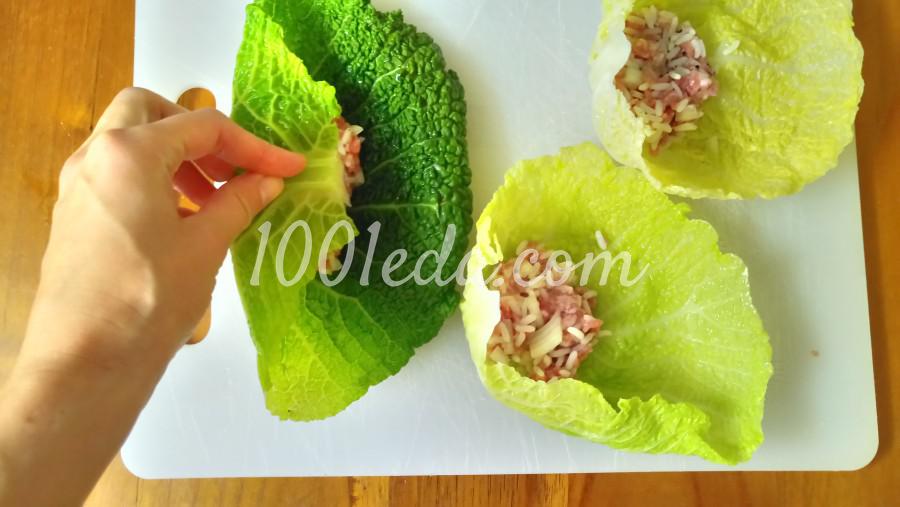 Голубцы из савойской капусты, запеченные в духовке: рецепт с пошаговым фото - Шаг №5