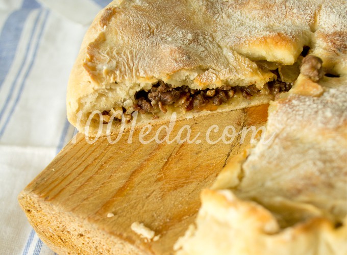 Пирог с мясом на дрожжевом тесте: рецепт с пошаговым фото