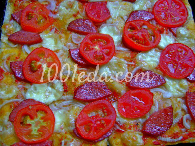 Пицца с салями и моцареллой: рецепт с пошаговым фото