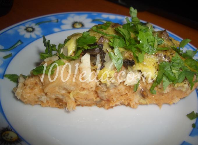 Открытый хлебный пирог с курицей и грибами: рецепт с пошаговым фото