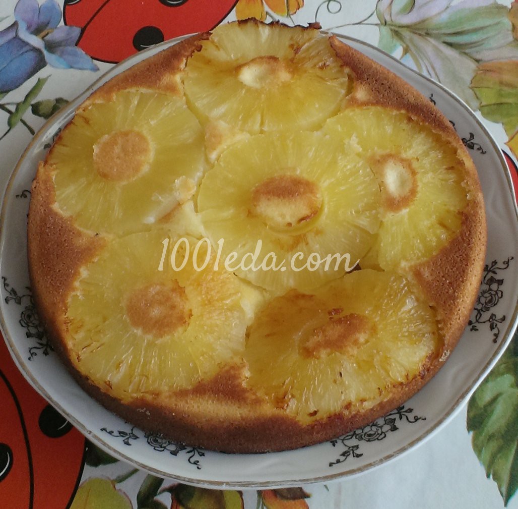 Пирог-перевертыш с ананасам