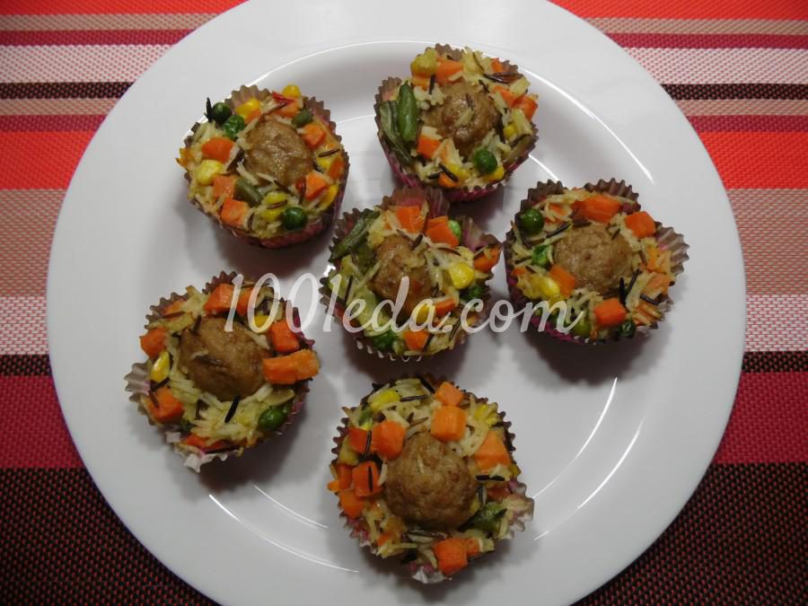 Рисово-овощные кексы с фрикадельками