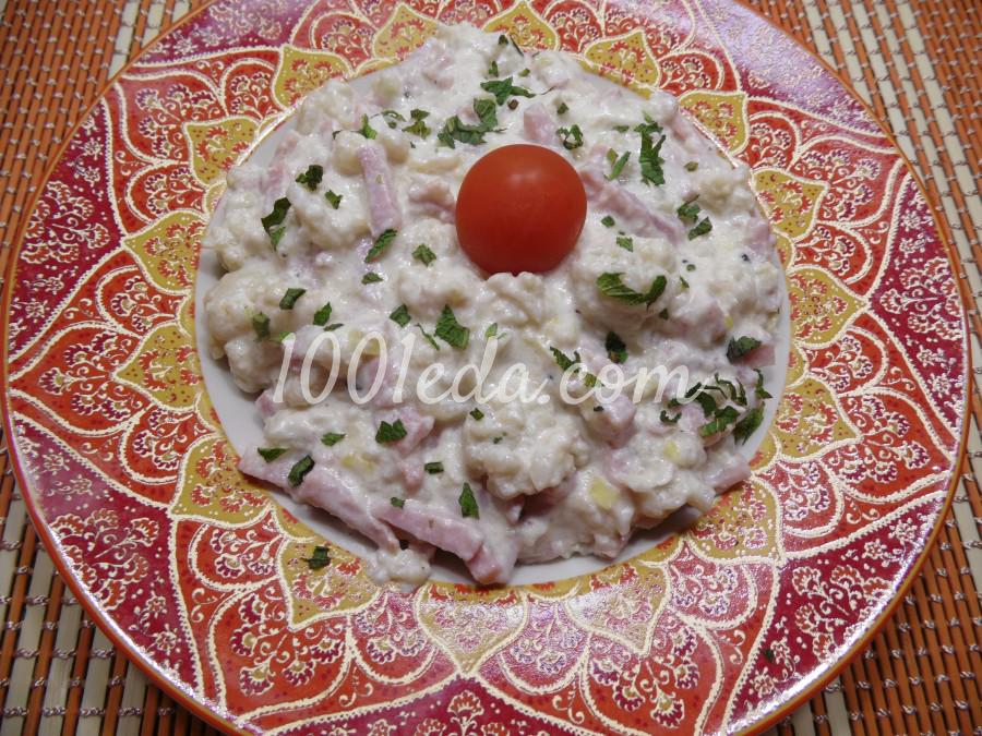 Цветная капуста с ветчиной в сливочно-сырном соусе: рецепт с пошаговым фото