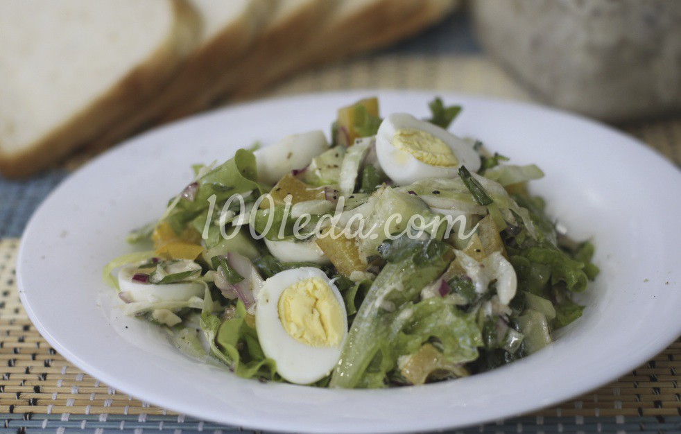 Овощной салат с перепелиными яйцами и двумя заправками: рецепт с пошаговым фото