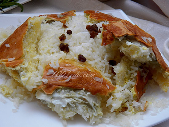 Рисовый плов с яичной шубкой