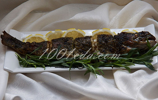 Ишхан (форель), запеченный в тархунном соусе