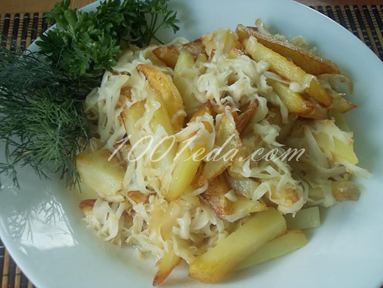 Жареная картошка с сыром на топленом масле
