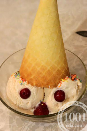 Вафельные рожки для мороженого: рецепт с пошаговым фото