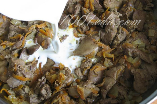 Куриная печень в сливочном соусе: рецепт с пошаговым фото