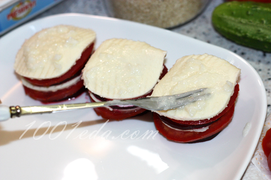 Овощная закуска из свеклы и сыра моцарелла: рецепт с пошаговым фото