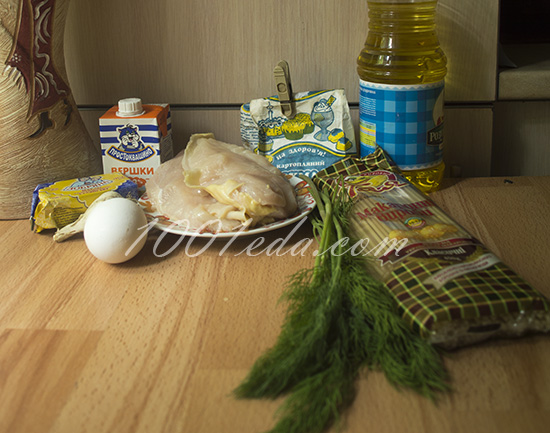 Куриный рулет с макаронами: рецепт с пошаговым фото