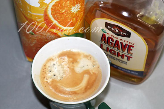 Холодный кофе с апельсиновым соком