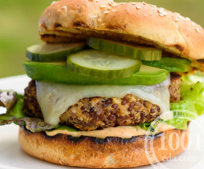 Вегетарианский чизбургер с котлетой из кеноа: рецепт с пошаговыми фото