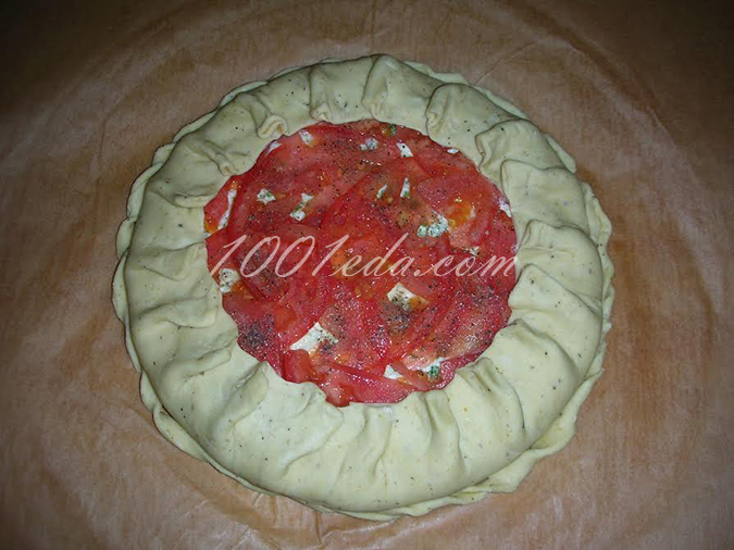 Кукурузная галета с творогом и помидорами: рецепт с пошаговым фото