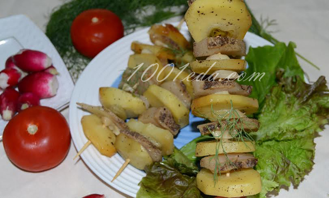 Картофельный кебаб с салом