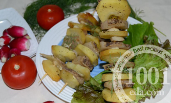 Картофельный кебаб с салом