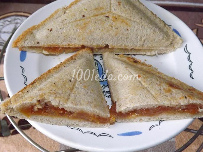 Горячие бутерброды треугольники с яблочным джемом: рецепт с пошаговым фото