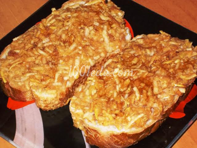 Горячие сладкие бутерброды с яблоками и мёдом для детей: рецепт с пошаговым фото