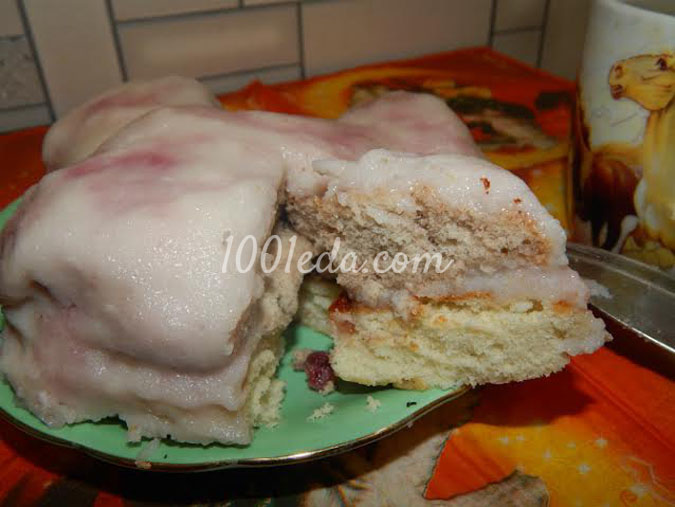 Бисквитный мини-тортик с манно-вишневым кремом