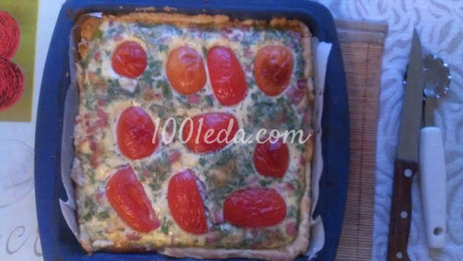 Тарт с колбасой, помидорами и зеленью: рецепт с пошаговым фото