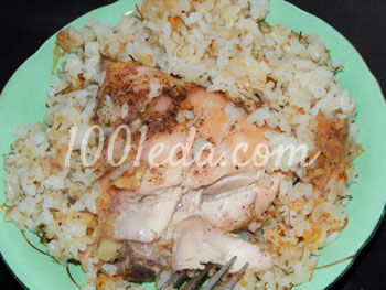 Курица в имбирно-медовом соусе с золотым рисовым гарниром