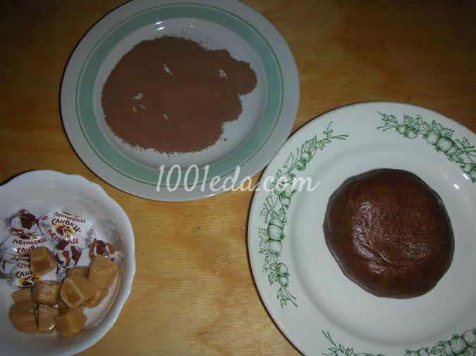 Шоколадное печенье с ирисками