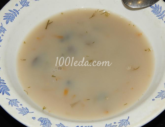 Молочный суп с грибами на ужин