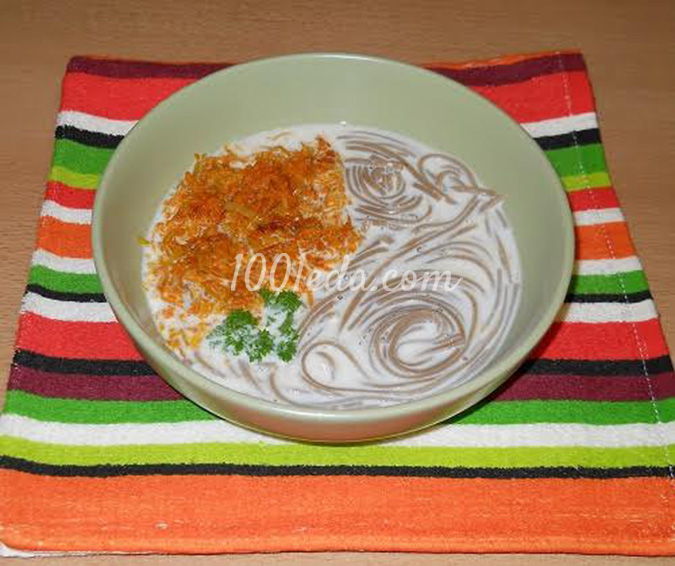 Молочный суп-лапша с пикантной морковной заправкой: рецепт с пошаговым фото
