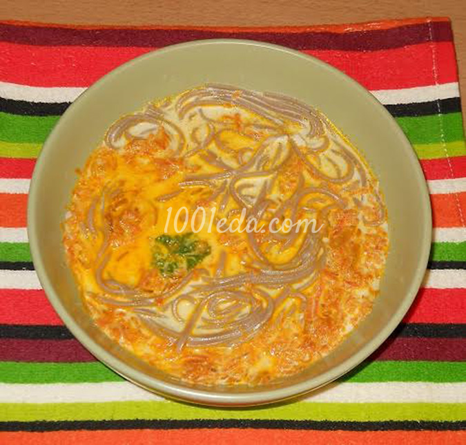 Молочный суп-лапша с пикантной морковной заправкой: рецепт с пошаговым фото