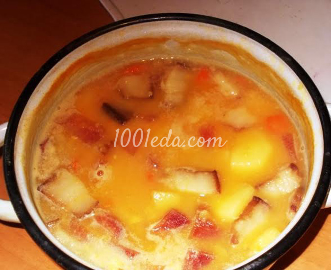 Суп-пюре с горохом и копченым салом: рецепт с пошаговым фото