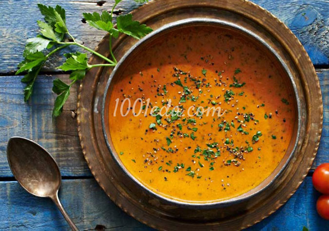 Суп-пюре с помидорами и петрушкой