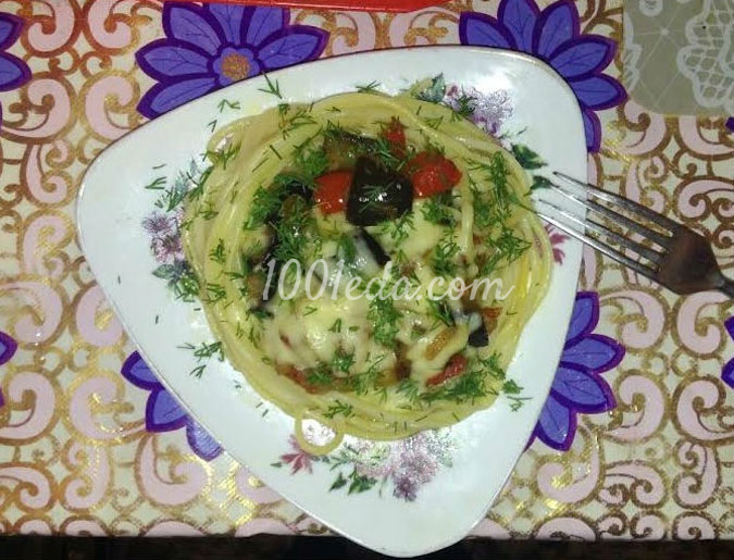 Спагетти с баклажаном Гнездо: рецепт с пошаговым фото