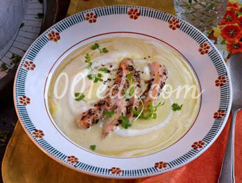 Острый кукурузный крем-суп с лососем