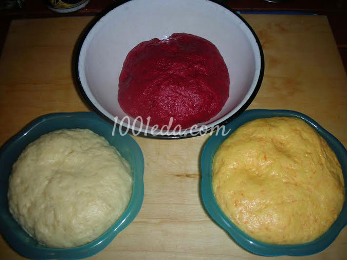 Цветные булочки: рецепт с пошаговым фото